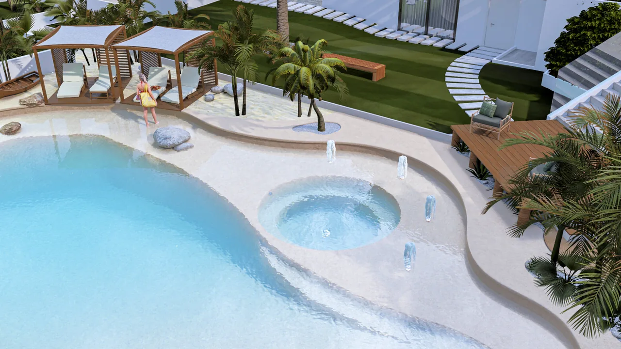 Projeto 3d piscina comporta 3